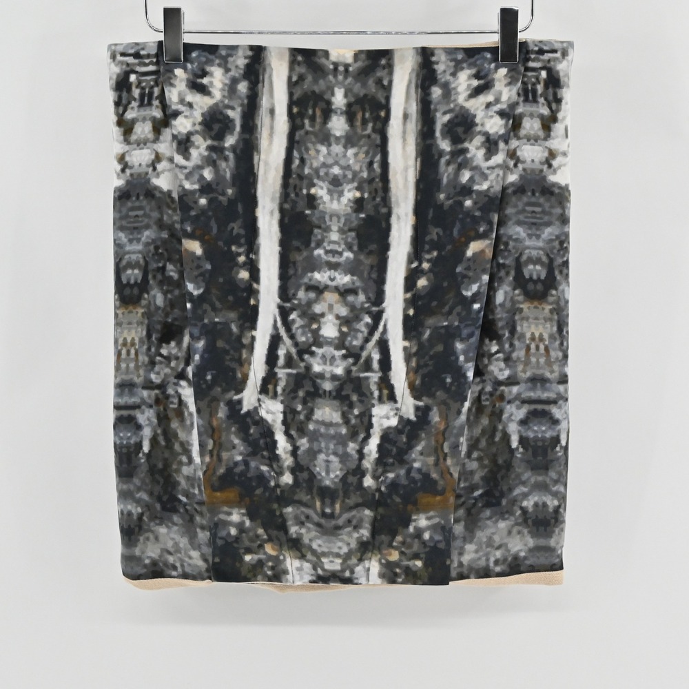 Ame‎ Soeur Berlin Leda Skirt Womens Size 8 Grey Abstract Cotton Silk Handmade